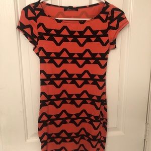 Orange and black dress